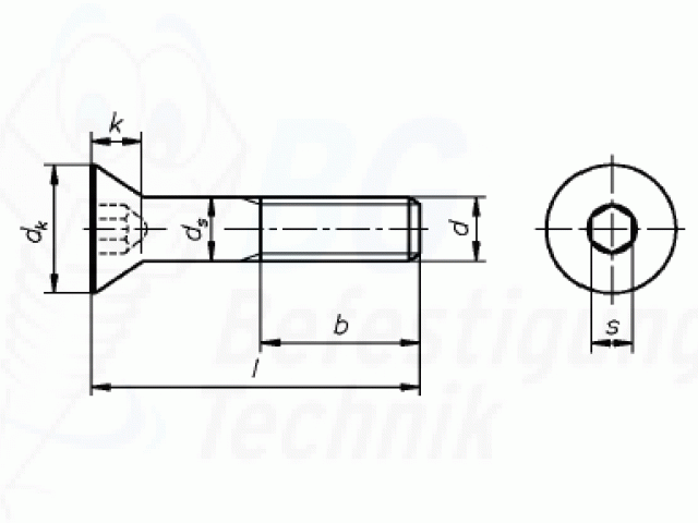 * Senkschrauben m. Innensechskant 10.9, blank - 10 x 20mm