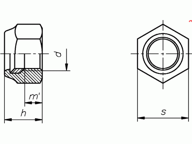 DIN 985, Sicherungsmutter verzinkt Feingewinde M 12 x 1,25
