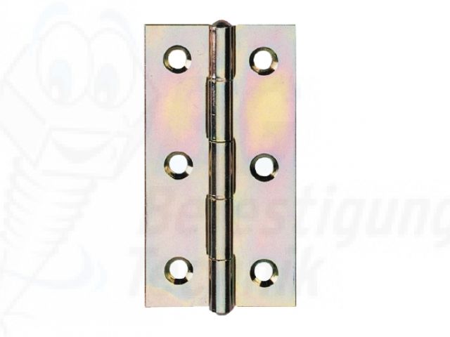 Schmales Scharnier, Gelb verzinkt - 31 x 50mm