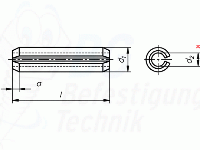 Spannstift Phosphatiert - 6,0 x 40mm