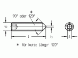 Gewindestifte mit Spitze 45H verzinkt - 4 x12mm