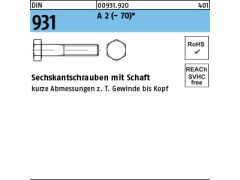 5 x Sechskantschrauben DIN 931 M33 x 120 Edelstahl A2-70 (* Fkl. kann abweichen)