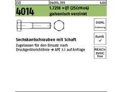 1 x Sechskantschrauben ISO 4014 1.7218 +QT M30 x 250  verzinkt DGRL