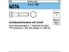 Sechskantschrauben mit Schaft ISO 4014 Edelstahl A4 M 14 M 16