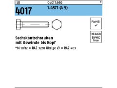 1 x Sechskantschrauben ISO 4017 M12 x 30 Edelstahl A5