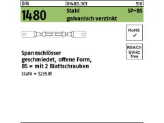 1 x Spannschlösser DIN 1480 Stahl SP BS M16 verzinkt
