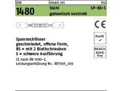 1 x Spannschlösser DIN 1480 Stahl SP BS-S M24 verzinkt