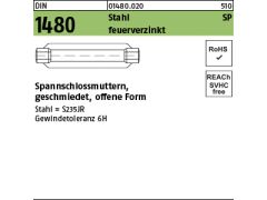 1 x Spannschlossmuttern DIN 1480 Stahl SP M16 / 170 feuerverzinkt, Gew.-tol. 6H tZn