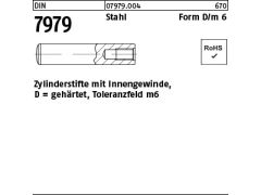 10 x DIN 7979 Zyl. Stift Stahl gehärtet, Form D, m6 - 25 x 60
