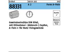 10 x AMECOIL-Gewindeeinsätze Form A, Feingewinde M24 x 2 x 36 Edelstahl A2