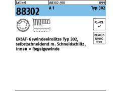 10 x ENSAT-Gewindeeinsätze M16 Typ 302 Edelstahl A1