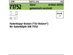 10 x Federklapp-Bolzen ES-Bolzen 8 x 16 Stahl f. Gabelköpfe verzinkt