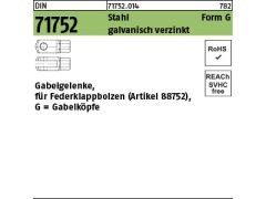 10 x Gabelgelenke DIN 71752-G 12x24 verzinkt