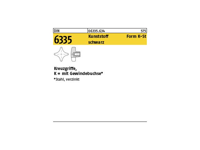 DIN 6335 Form E Kreuzgriff M 6 ähnl aus Kunststoff 