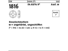 10 x Kreuzlochmuttern DIN 1816 14H M26 x 1,5 (blank/schwarz)