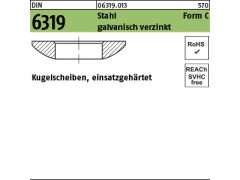 10 x Kugelscheiben DIN 6319 C21 (Ø 36mm) verzinkt einsatzgehärtet
