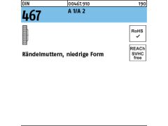 10 x Rändelmuttern DIN 467 M8 Edelstahl A1/A2