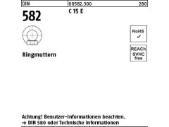 10 x Ringmuttern DIN 582 C15E M14 (blank/schwarz)
