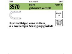 10 x Rundstahlbügel DIN 3570 Form A 176 / NW 150 M16 verzinkt