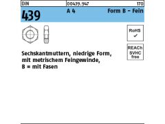 10 x Sechskantmuttern DIN 439 BM 24x2  Edelstahl A4