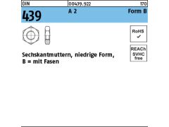 10 x Sechskantmuttern DIN 439 BM 30 Edelstahl A2