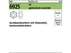 10 x Sechskantmuttern DIN 6925 Kl.10 M36 verzinkt