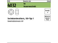 10 x Sechskantmuttern ISO 4032 10 M33 feuerverzinkt