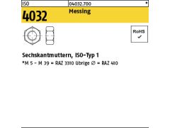 10 x Sechskantmuttern ISO 4032 Messing M27