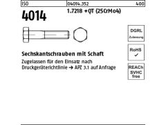 10 x Sechskantschrauben ISO 4014 1.7218 +QT M24 x 100 DGRL (blank/schwarz)