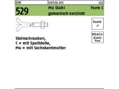 10 x Steinschrauben DIN 529 Mu 3.6 CM 20 x 220 verzinkt