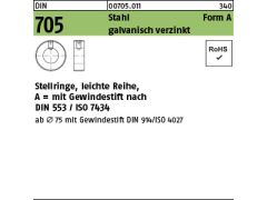 10 x Stellringe DIN 705 Stahl A 15 verzinkt