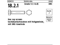 100 x 6-Kant Zoll Schrauben Kl.5 Vollgewinde 1/4 UNC x 1 (25 mm)