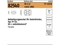 100 x Befestigungssockel TY für max. 8mm Kabelbinderbreite, selbstklebend, natur