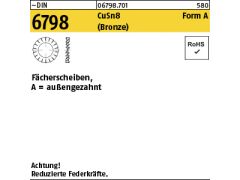 100 x Fächerscheiben DIN 6798 Bronze Form A 6,4 Bronze