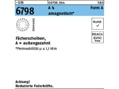 100 x Fächerscheiben DIN 6798 Form A 13  Edelstahl A4