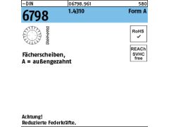100 x Fächerscheiben DIN 6798 Form A 3,2 Edelstahl 1.4310