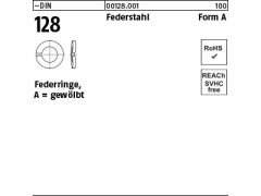 100 x Federringe DIN 128 Federstahl A 12 (blank/schwarz)