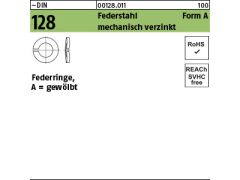 100 x Federringe DIN 128 Federstahl A 6  mech. verzinkt