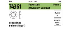 100 x Federringe DIN 74361-C Federstahl 16,5 verzinkt