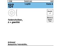 100 x Federscheiben DIN 137 A 3 Edelstahl 1.4310