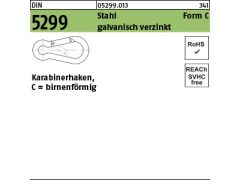 100 x Feuerwehrkarabinerhak. DIN 5299 C 50 x 5 verzinkt