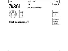 100 x Flachbundmuttern DIN 74361-B Kl.10 M18x1,5 SW24 (blank/schwarz)