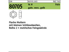 100 x Flache Muttern DIN 80705 14H M14x1,5 gelb chromatisiert