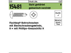 100 x Flachkopf-Bohrschr. ISO 15481 Stahl 6,3x90 -H verzinkt