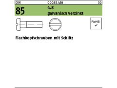 100 x Flachkopfschrauben DIN 85 4.8 M6x55 verzinkt