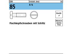 100 x Flachkopfschrauben DIN 85 M4x35 Edelstahl A4