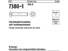 100 x Flachkopfschrauben ISO 7380-1, 10.9 M10x50