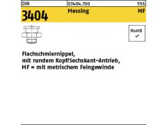 100 x Flachschmiernippel DIN 3404 M10 x 1 SW 17 m. rundem Kopf Messing