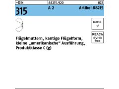 100 x Flügelmutter kleine Form (amerikanische) 8 Edelstahl A2