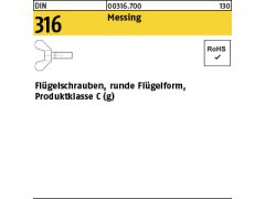 100 x Flügelschrauben DIN 316 Messing M4x10